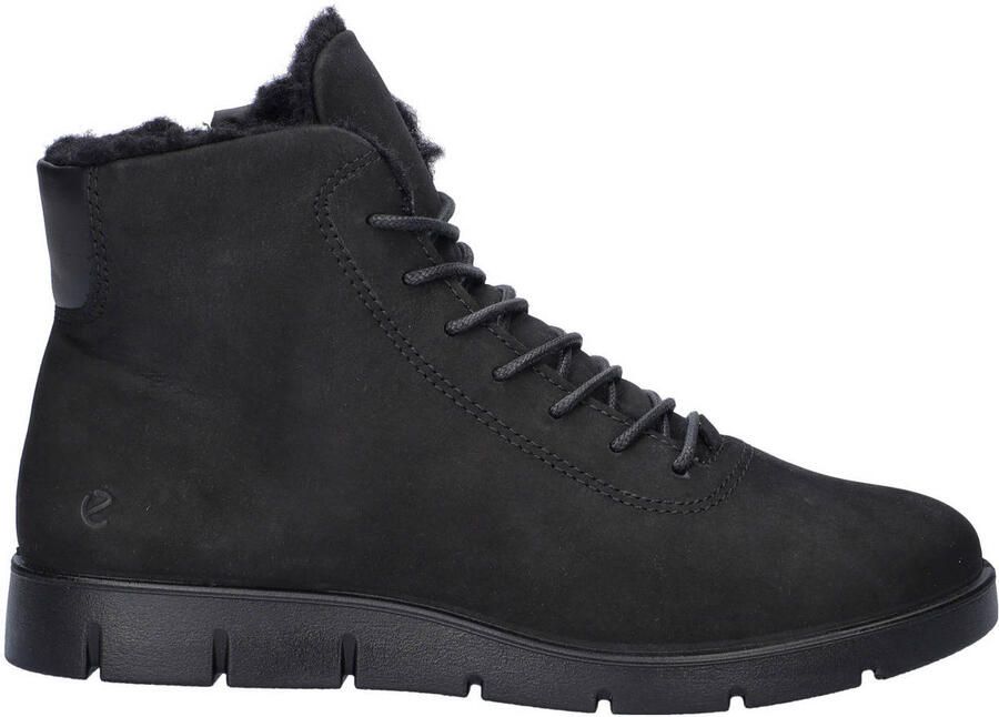 Ecco Bella gevoerde nubuck veterboots zwart