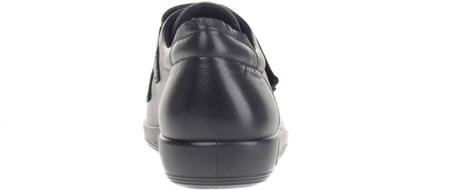 Ecco Comfort Soft 2.0 leren klittenbandschoenen zwart