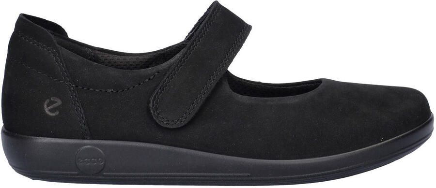 Ecco Soft 2.0 nubuck klittenbandschoenen zwart