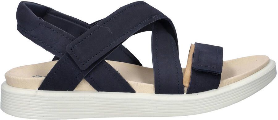 Ecco Soft suède sandalen donkerblauw