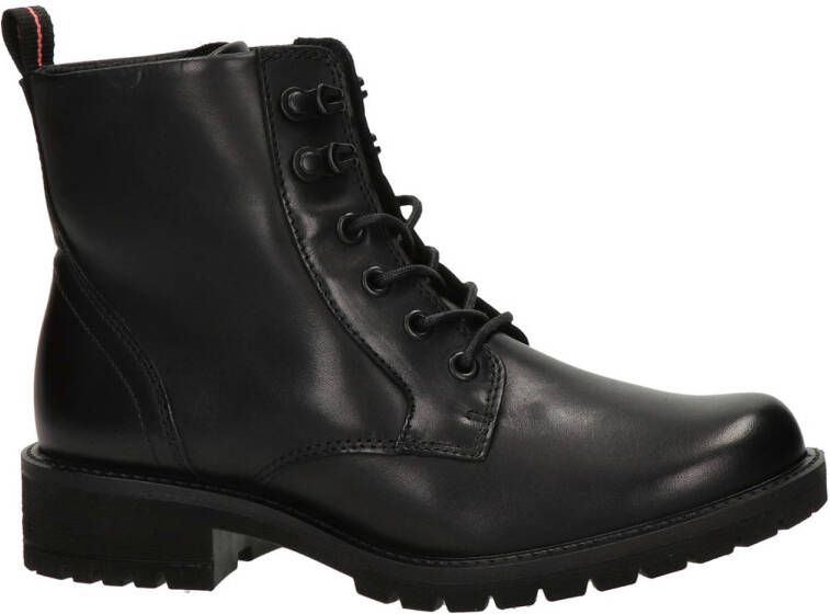 Ecco Elaina leren veterboots zwart