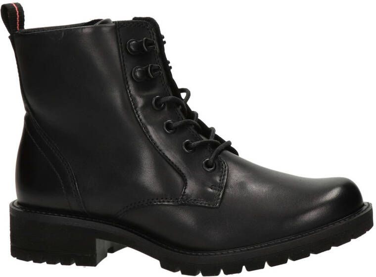 Ecco Elaina leren veterboots zwart