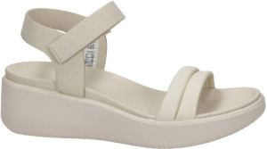 Ecco Flowt Wedge LX leren sandalen ecru