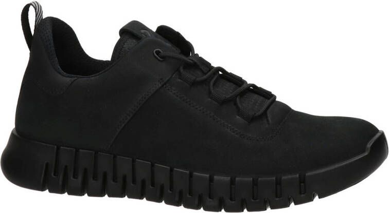 Ecco Gruuv M nubuck sneakers zwart