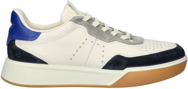 Ecco Street Court leren sneakers wit blauw