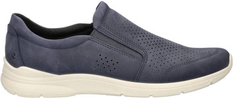 Ecco nubuck instappers donkerblauw