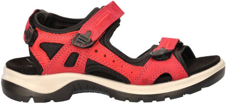 Ecco Offroad Atmos nubuck sandalen rood zwart