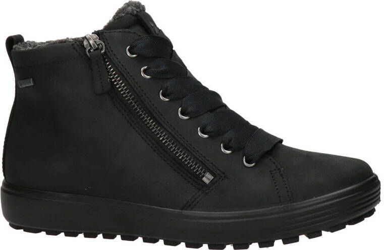 Ecco Soft 7 Tred nubuck veterschoenen zwart