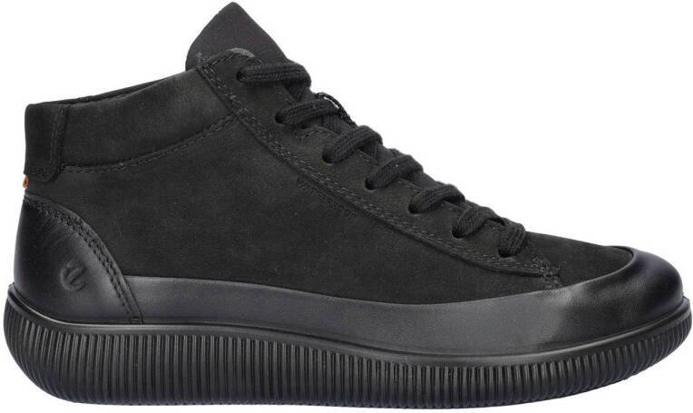 Ecco Soft Zero leren sneakers zwart