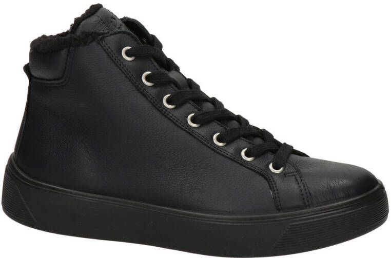 Ecco Street Tray leren sneakers zwart