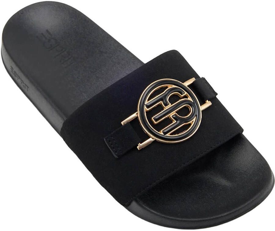 ESPRIT badslippers zwart goudkleurig - Foto 3