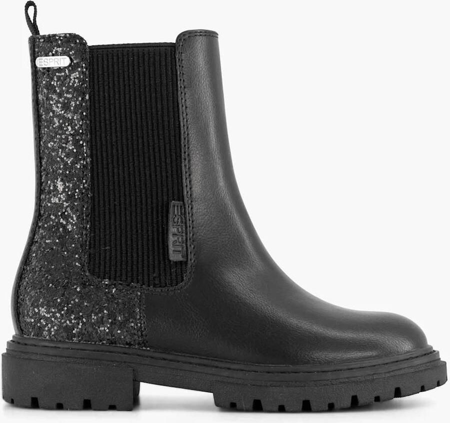 ESPRIT enkelboots met glitters en profielzool zwart