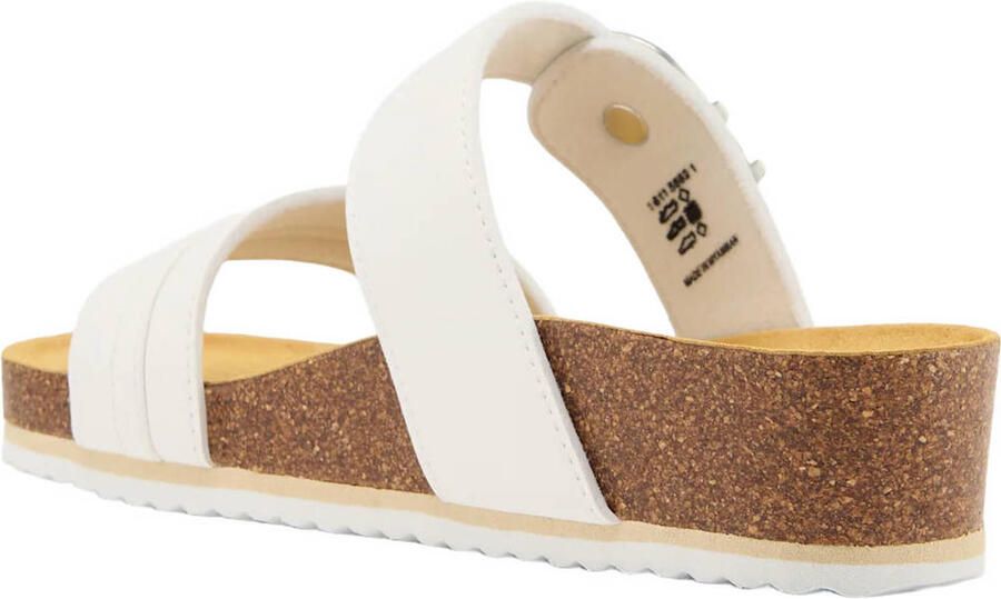 ESPRIT imitatieleren slippers met sleehak wit - Foto 3