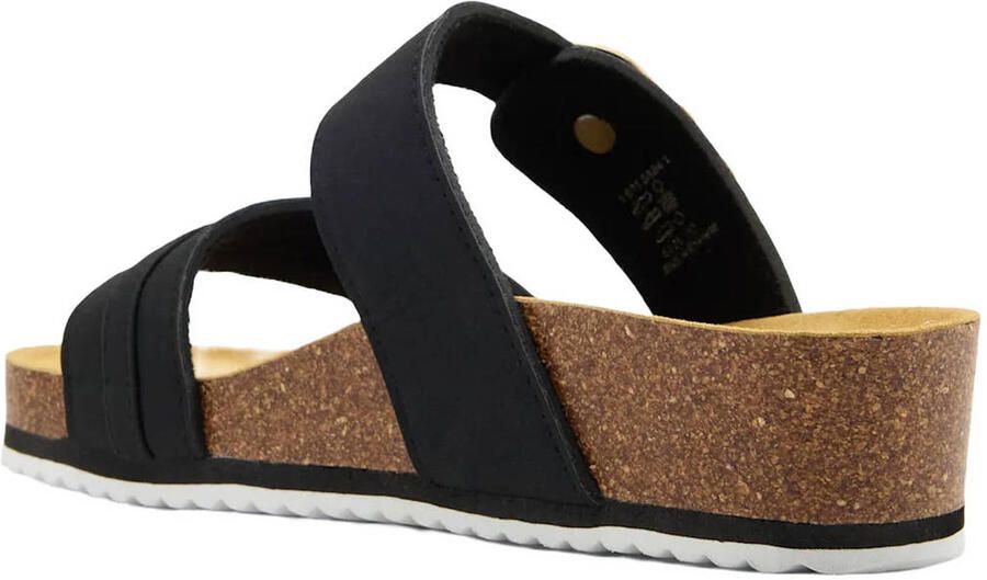 ESPRIT imitatieleren slippers met sleehak zwart - Foto 3