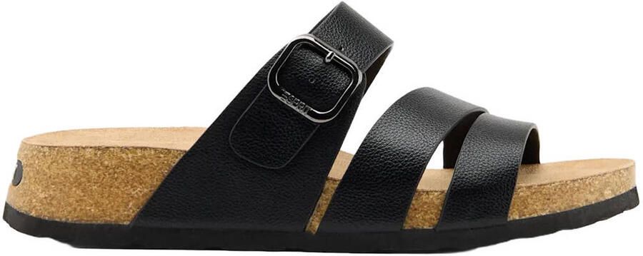 ESPRIT imitatieleren slippers zwart