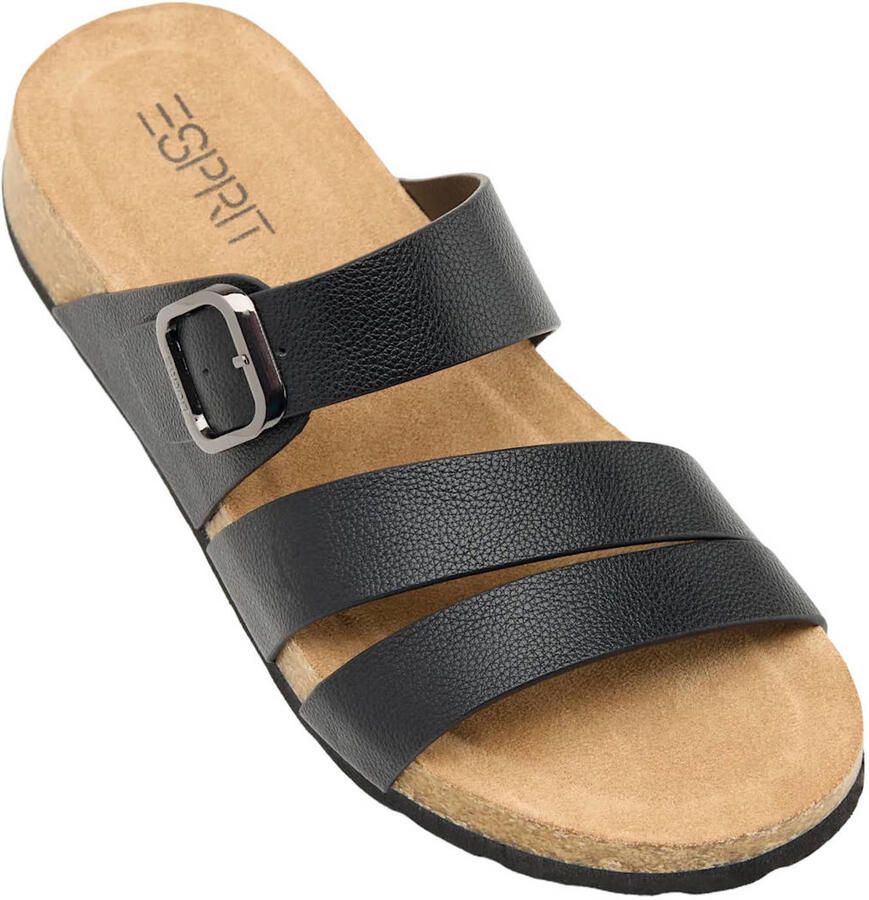ESPRIT imitatieleren slippers zwart - Foto 2