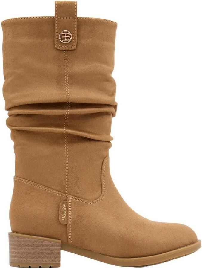 ESPRIT laarzen met blokhak cognac