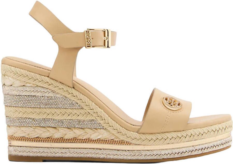 ESPRIT leren espadrilles beige