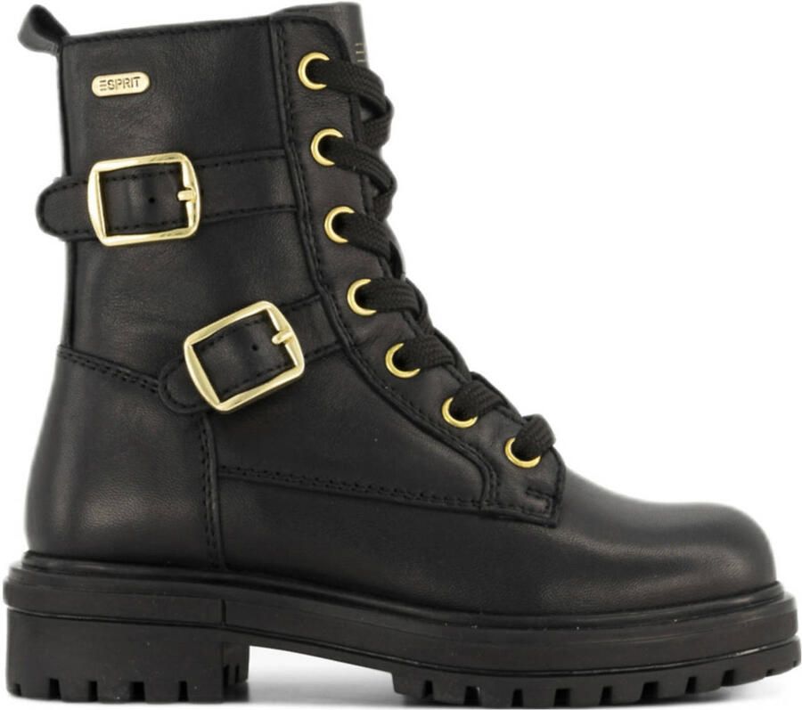 ESPRIT leren veterboots zwart