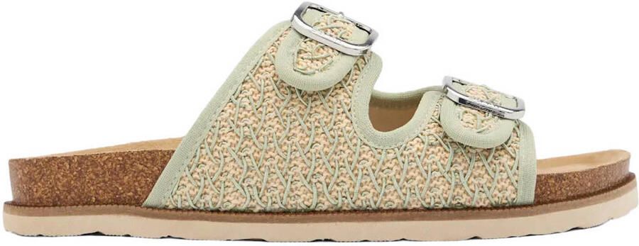 ESPRIT slippers lichtgroen beige
