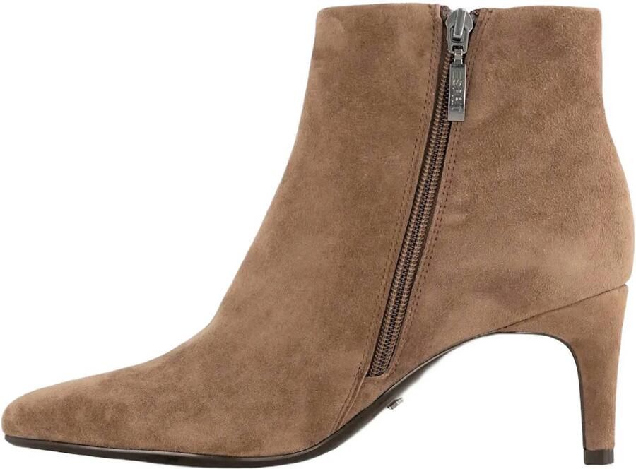 ESPRIT suède enkellaarzen met hak camel - Foto 3