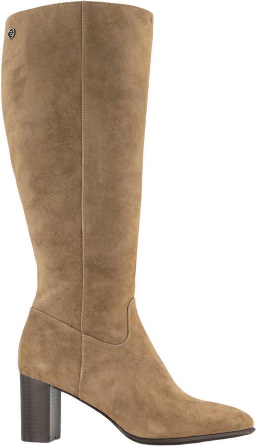 ESPRIT suède laarzen met blokhak taupe