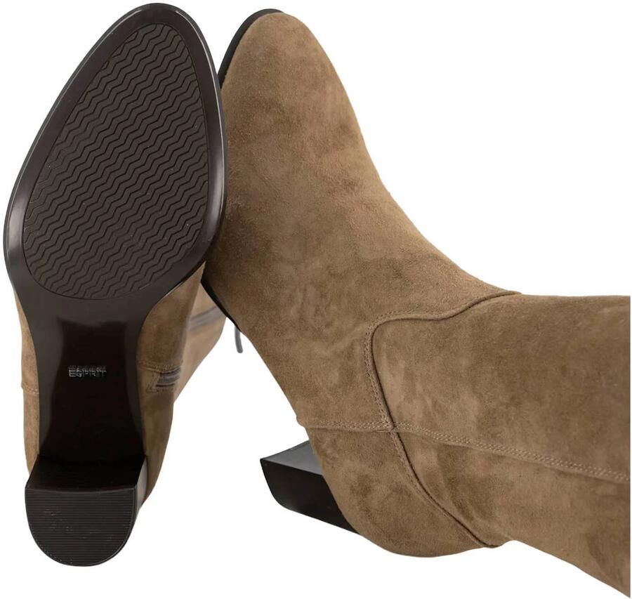 ESPRIT suède laarzen met blokhak taupe - Foto 2