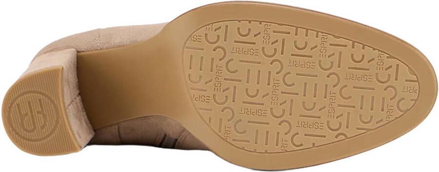 ESPRIT suèdelook enkellaarzen met blokhak taupe - Foto 3