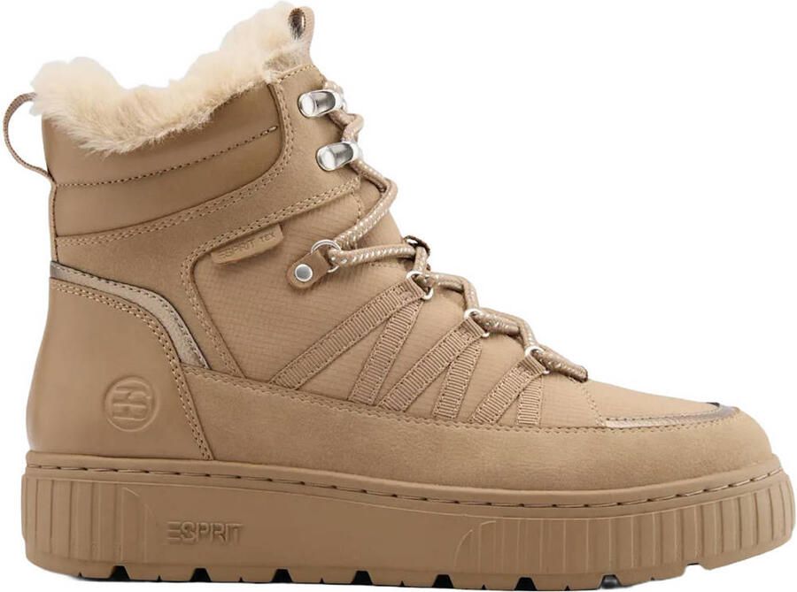 ESPRIT suèdelook veterboots beige