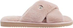 Esprit Lichtroze slipper imitatiebont