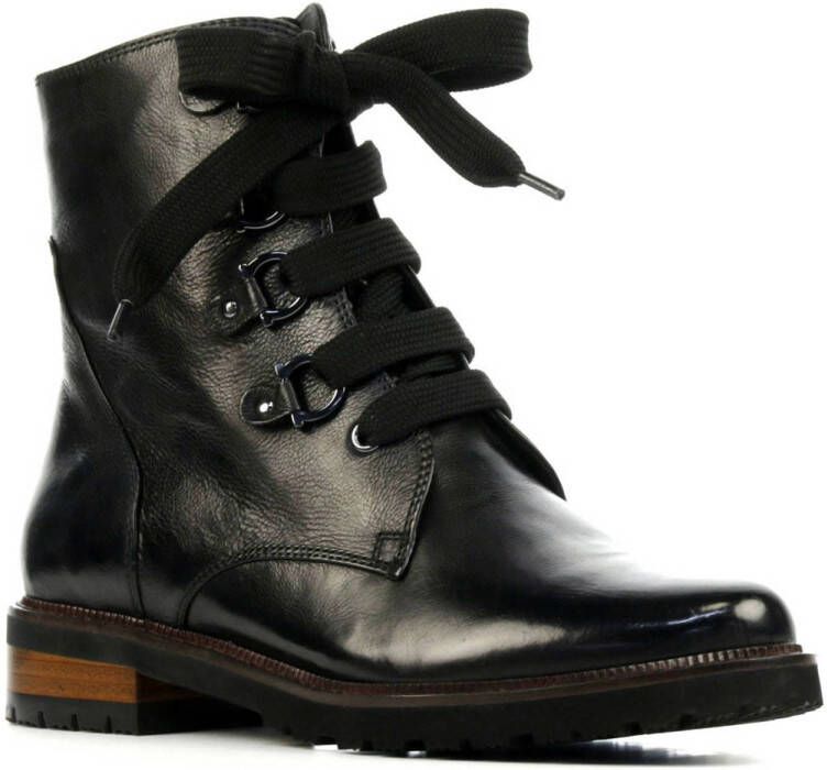 Everybody 11682 leren veterboots zwart