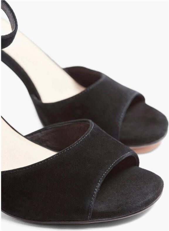 5th Avenue suède sandalettes zwart