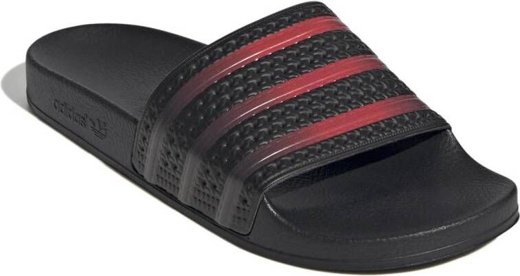 adidas Originals Adilette badslippers zwart donkerrood