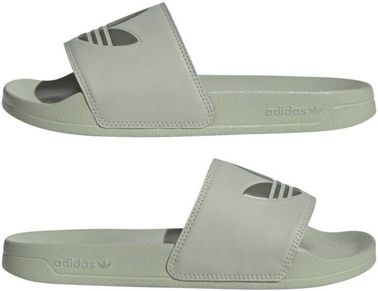 adidas Originals Adilette Lite badslippers mosgroen zilver