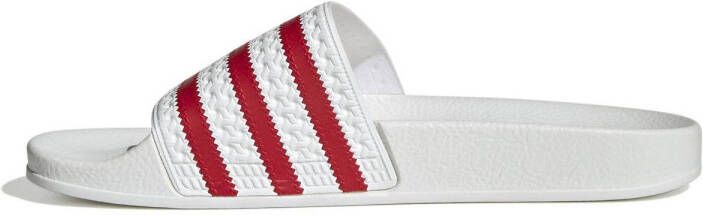 adidas Originals badslippers wit rood