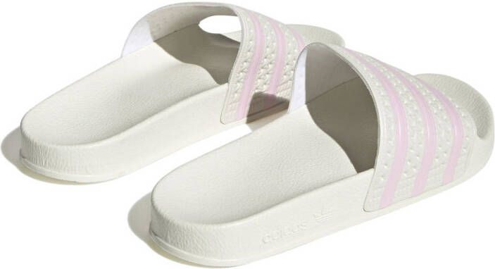 adidas Originals badslippers wit roze