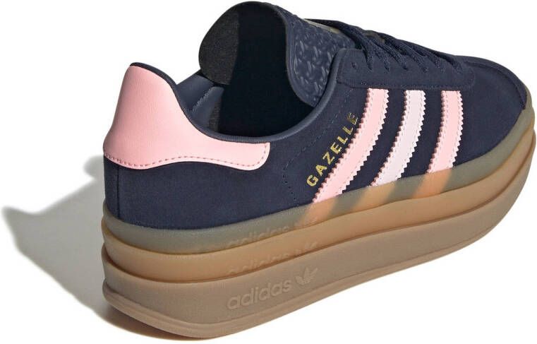 adidas Originals Gazelle Bold sneakers donkerblauw roze