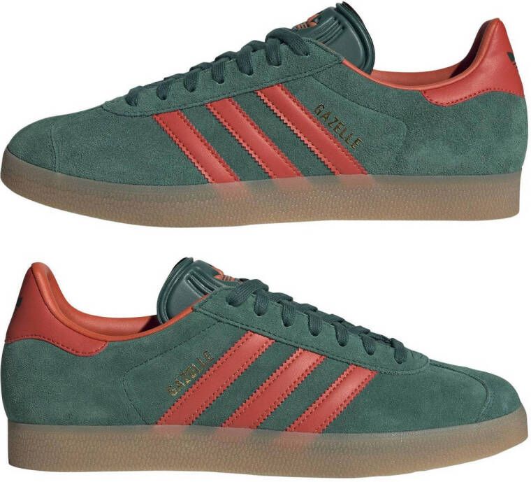 adidas Originals Gazelle sneakers donkergroen rood