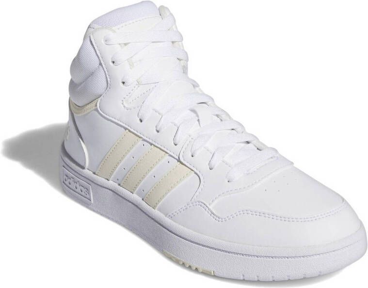 adidas Sportswear Hoops 3.0 Mid sneakers wit lichtgeel