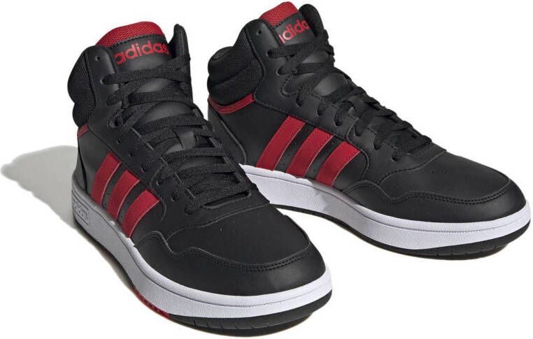 adidas Originals Hoops 3.0 Mid sneakers zwart rood wit