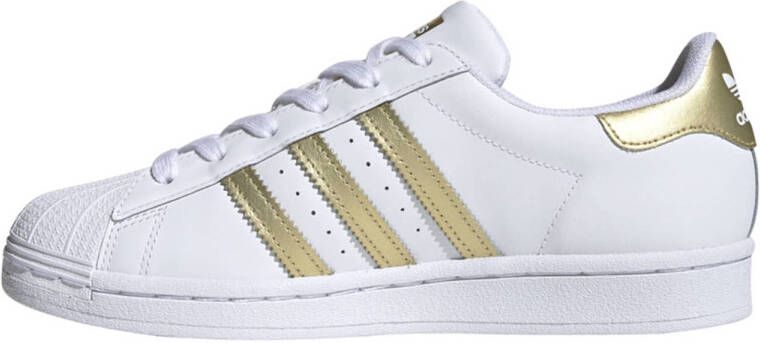 adidas Originals Superstar sneakers wit goud
