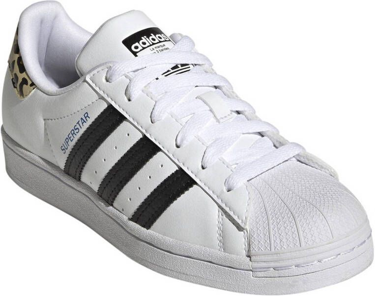 shuttle Calamiteit zuiden Adidas Originals Superstar sneakers wit zwart blauw - Schoenen.nl