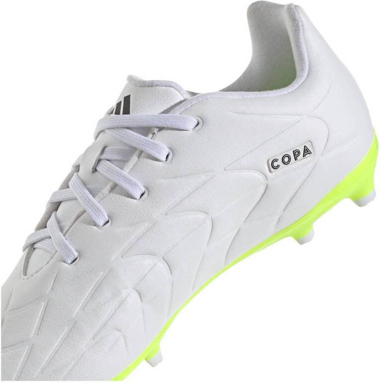 adidas Performance Copa Pure.3 FG Jr. leren voetbalschoenen wit zwart geel