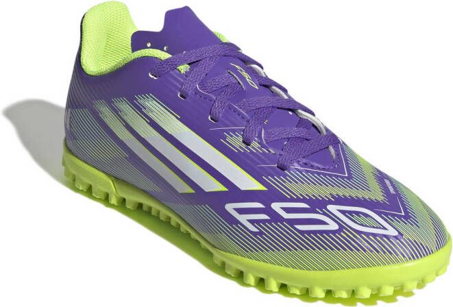 adidas Performance F50 Club junior voetbalschoenen paars geel