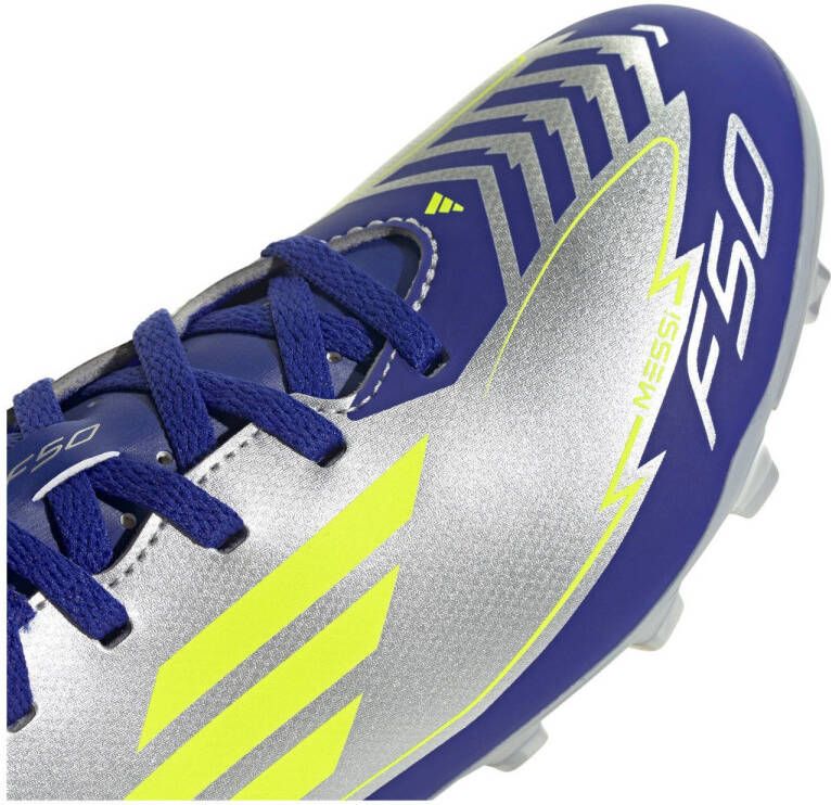 adidas Performance F50 Club Messi junior voetbalschoenen zilvermetalic kobaltblauw geel