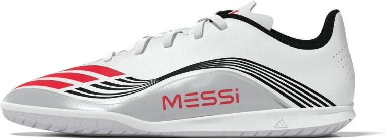 adidas Performance F50 Messi Club junior voetbalschoenen wit rood grijs