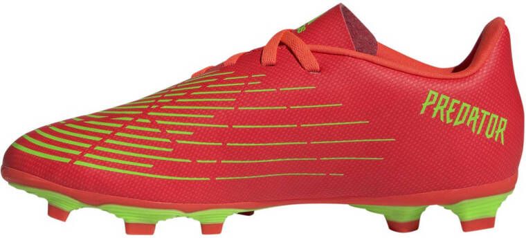 adidas Performance Predator Edge.4 FxG Jr. voetbalschoenen rood limegroen zwart