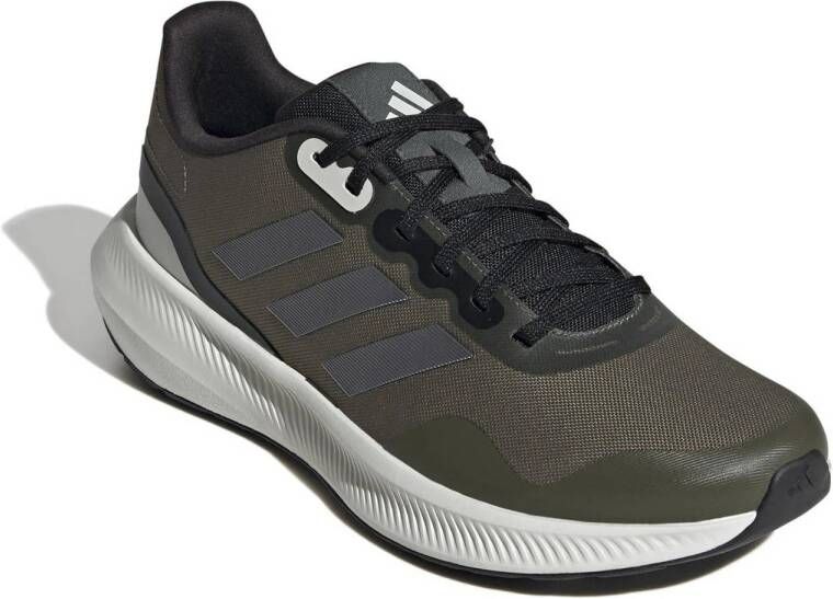 adidas Performance Runfalcon 3.0 hardloopschoenen olijfgroen zwart wit