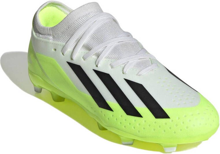 Adidas Perfor ce X Crazyfast.3 FG Jr. voetbalschoenen wit zwart geel Imitatieleer 38 2 3