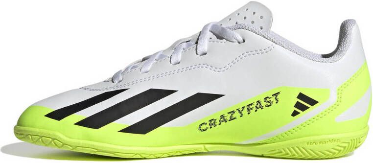 adidas Performance X Crazyfast.4 IN Jr. zaalvoetbalschoenen wit zwart geel